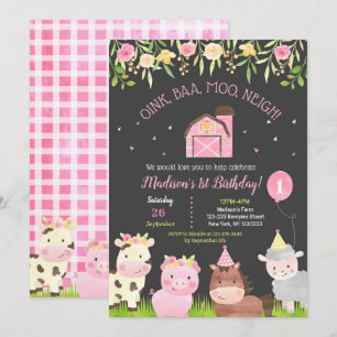 Chica de invitaciones a fiesta de cumpleaños 1.ᵉʳ