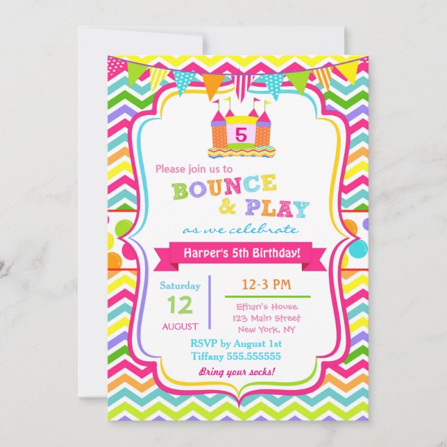 Chica de invitaciones a la fiesta de cumpleaños de (Anverso)