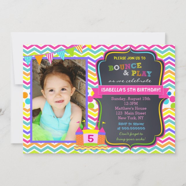 Chica de invitaciones a la fiesta de cumpleaños de (Anverso)