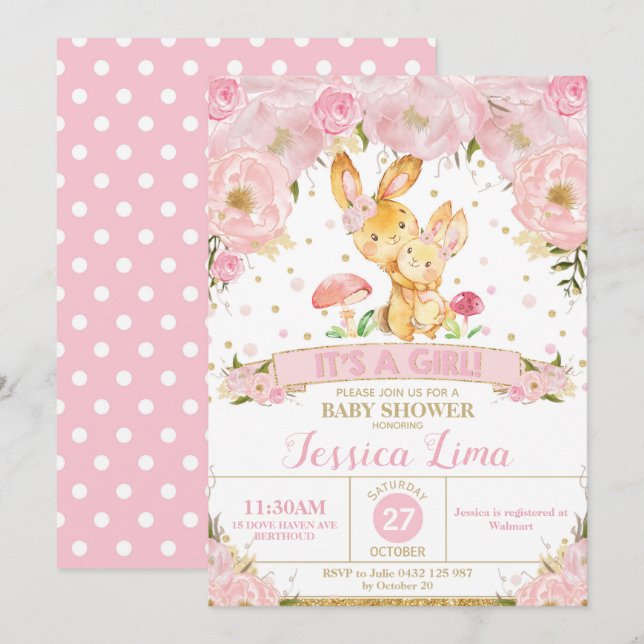 Chica de invitaciones Baby Shower con sabor a cone (Anverso / Reverso)