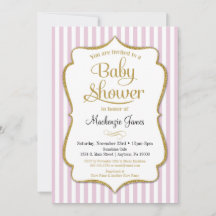 Chica de invitaciones Baby Shower de color rosa