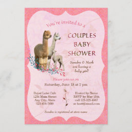 Chica de invitaciones de Baby Shower de las pareja