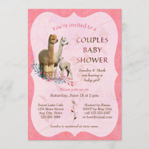 Chica de invitaciones de Baby Shower de las pareja