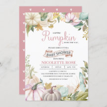 Chica de invitaciones de Baby Shower otoño de la C