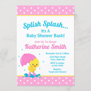 Chica de invitaciones de Baby Shower Pink