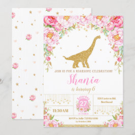 Chica de invitaciones de cumpleaños a dinosaurios 