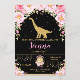 Chica de invitaciones de cumpleaños a dinosaurios 