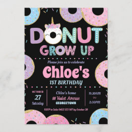 Chica de Invitaciones de Cumpleaños de Donut Grow 