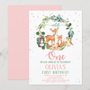 Chica de invitaciones de cumpleaños de Wild One Wo