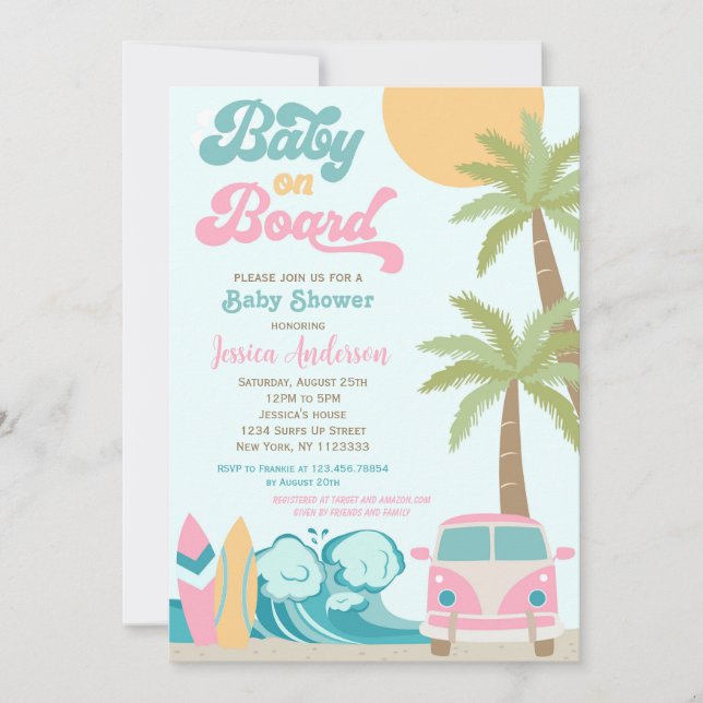 Chica de invitaciones para bebés a bordo (Anverso)
