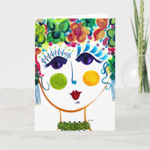 Chica de Jardín Gitano Otoño - Tarjeta de nota