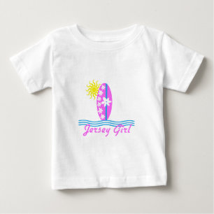 Chica de Jersey bebé Bodysuit Pink Surfboard W/Sun