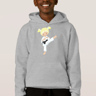 Chica de Karate, Chica Cute, pelo rubio, cinturón