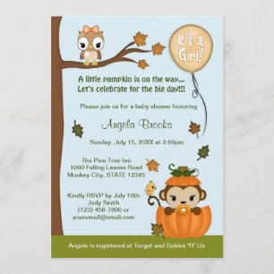 CHICA de la calabaza de la caída de la invitación