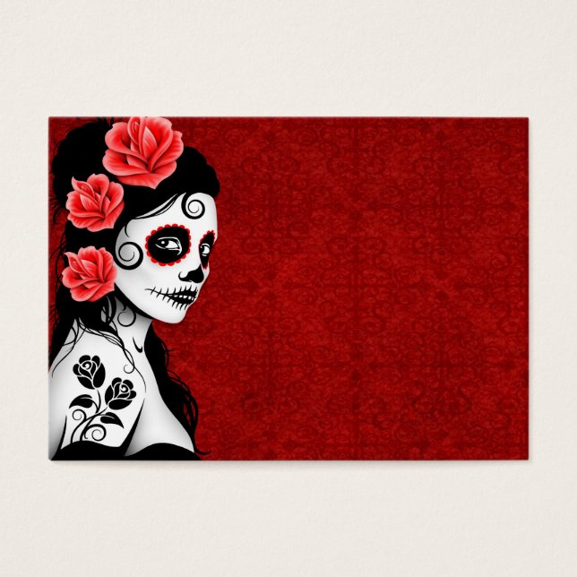 Chica de la Calavera del Azúcar Muerto - rojo (Frente)