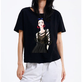 Chica De La Ciudad En Camiseta De Black Modern