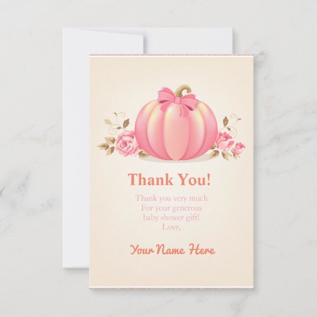 Chica de la cosecha de calabaza Gracias tarjeta de (Anverso)