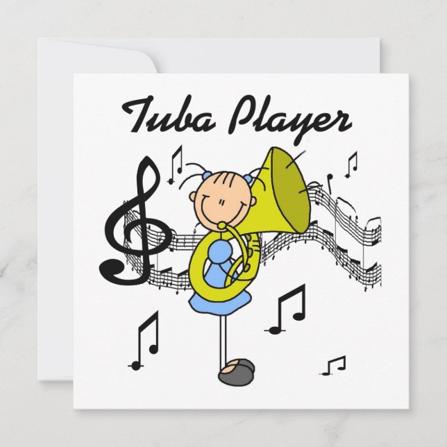 Chica de la Figura de Palos Tuba Jugador Camisetas (Anverso)