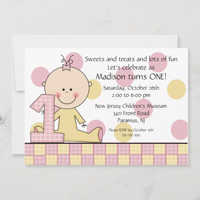 Chica de la figura del palo Invitación al primer c (Anverso)