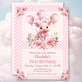 Chica de la granja lechera rosada Cute Invitación 