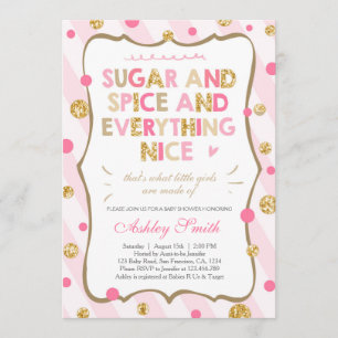 Chica de la invitación a Baby Shower con azúcar y