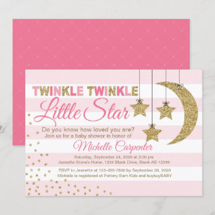 chica de la invitación a la ducha de bebé color ro