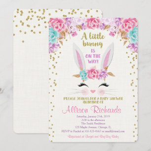Chica de la invitación a la ducha de bebé de Seman
