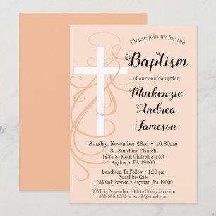 Chica de la invitación al bautismo de la cruz de b