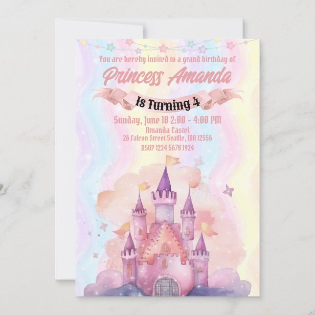 Chica de la invitación al cumpleaños de la princes (Anverso)