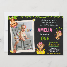 Chica de la invitación de cumpleaños de Monkey Pho