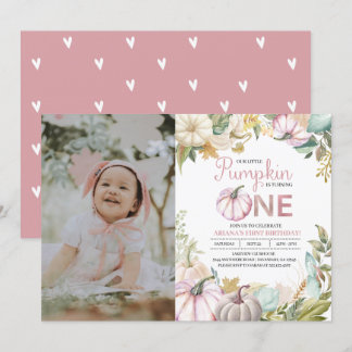 Chica de la invitación de primer cumpleaños de oto