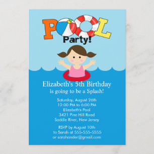 Chica de la invitación del cumpleaños de la fiesta