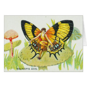 Chica de la mariposa en seta