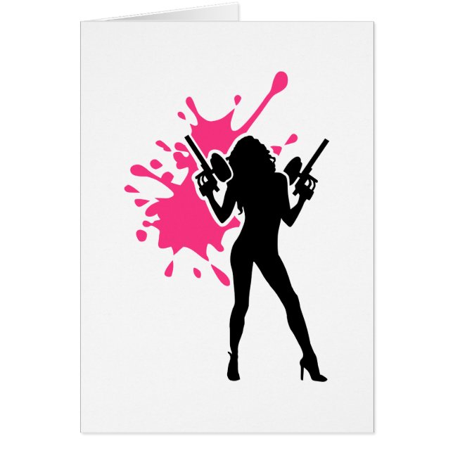 Chica de la mujer del chapoteo de Paintball (Frente)