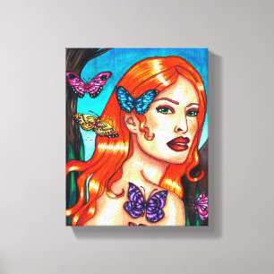 Chica de la Naturaleza Butterflies arte de fantasí