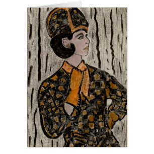 Chica de la parte alta retro