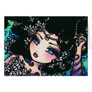Chica de la sirena de la fantasía de la flor de l