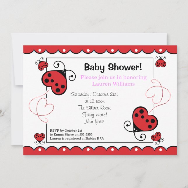 Chica de las invitaciones de Baby Shower de la (Anverso)