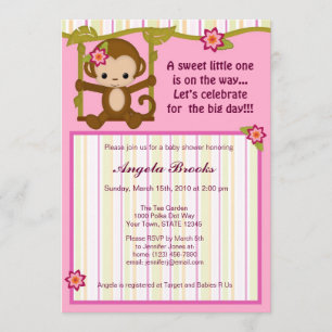 Chica de las invitaciones de Srta. Monkey Baby