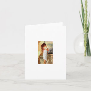 Chica de las tarjetas de nota después del baño