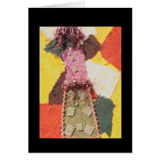 Chica de las técnicas mixtas - tarjeta en blanco