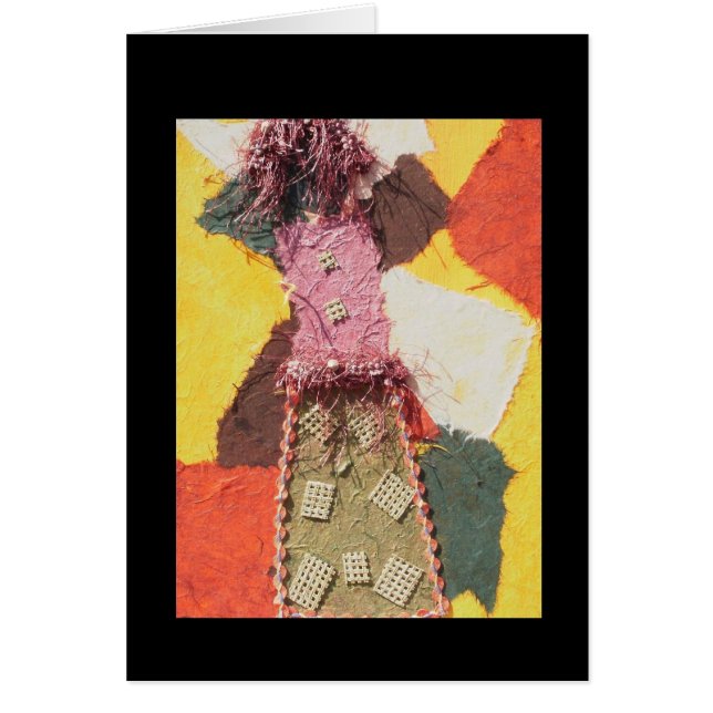 Chica de las técnicas mixtas - tarjeta en blanco (Frente)