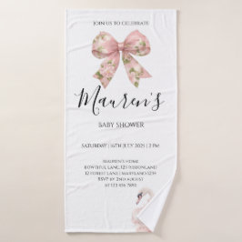 Chica de lazo rosa Baby Shower 