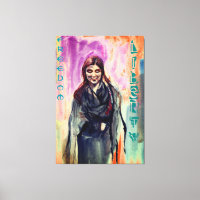 Chica de libertad en arte acuarela de Kimono