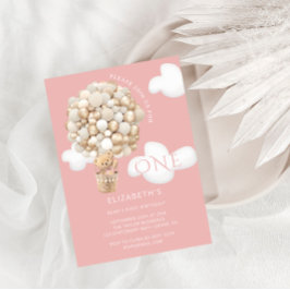 Chica de los globos de Oso de Teddy Invitación al