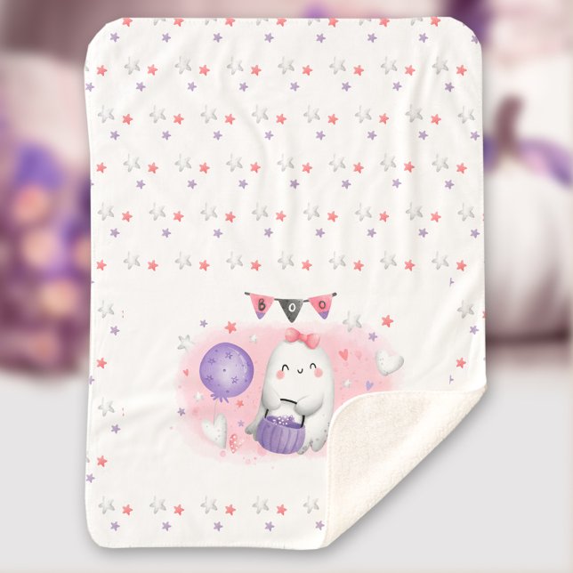 Chica de mantas de bebé de Halloween (Cute Halloween Baby Sherpa Blanket Girl)