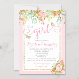 CHICA de mariposa MAGNET Rosa Floral Invitación al