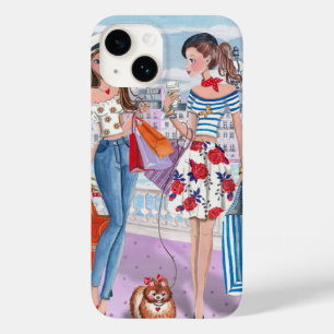 Chica de moda comercial París   Iphone 7 más Funda
