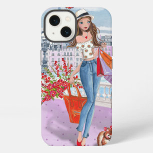 Chica de moda de compras París   Funda para Iphone