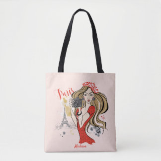 Chica de moda personalizado: Bolsa de boceto de la